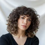 Short curly hair brunette