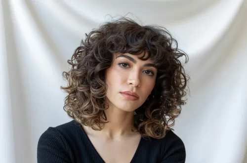 Short curly hair brunette