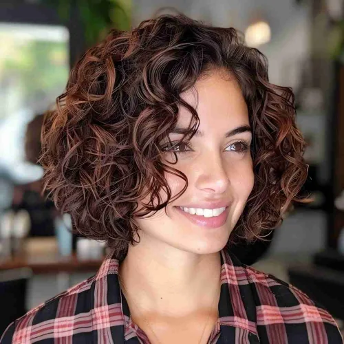Short Layered and Curly Haircut