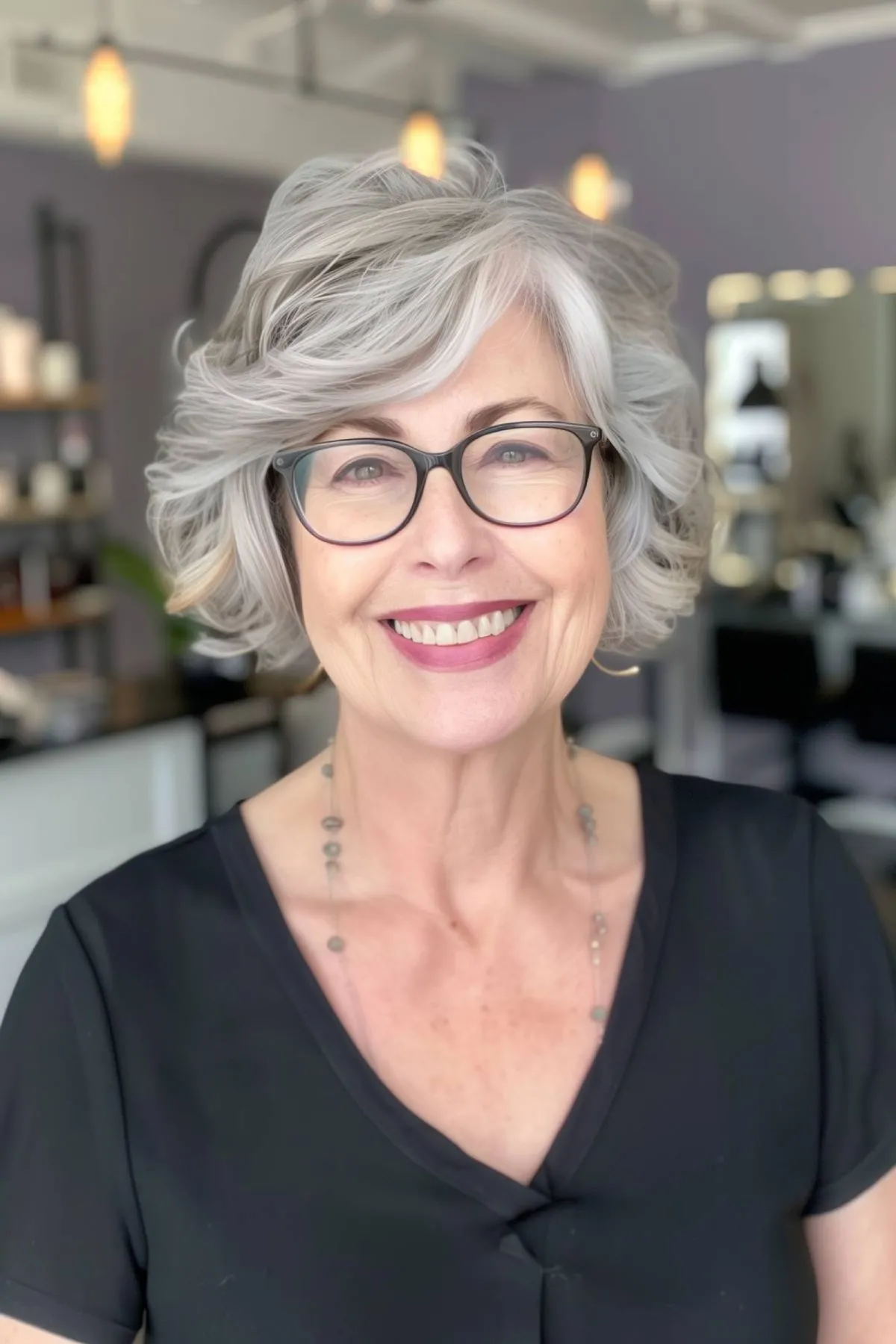 Chic Textured Bob for Women Who Wear Glasses