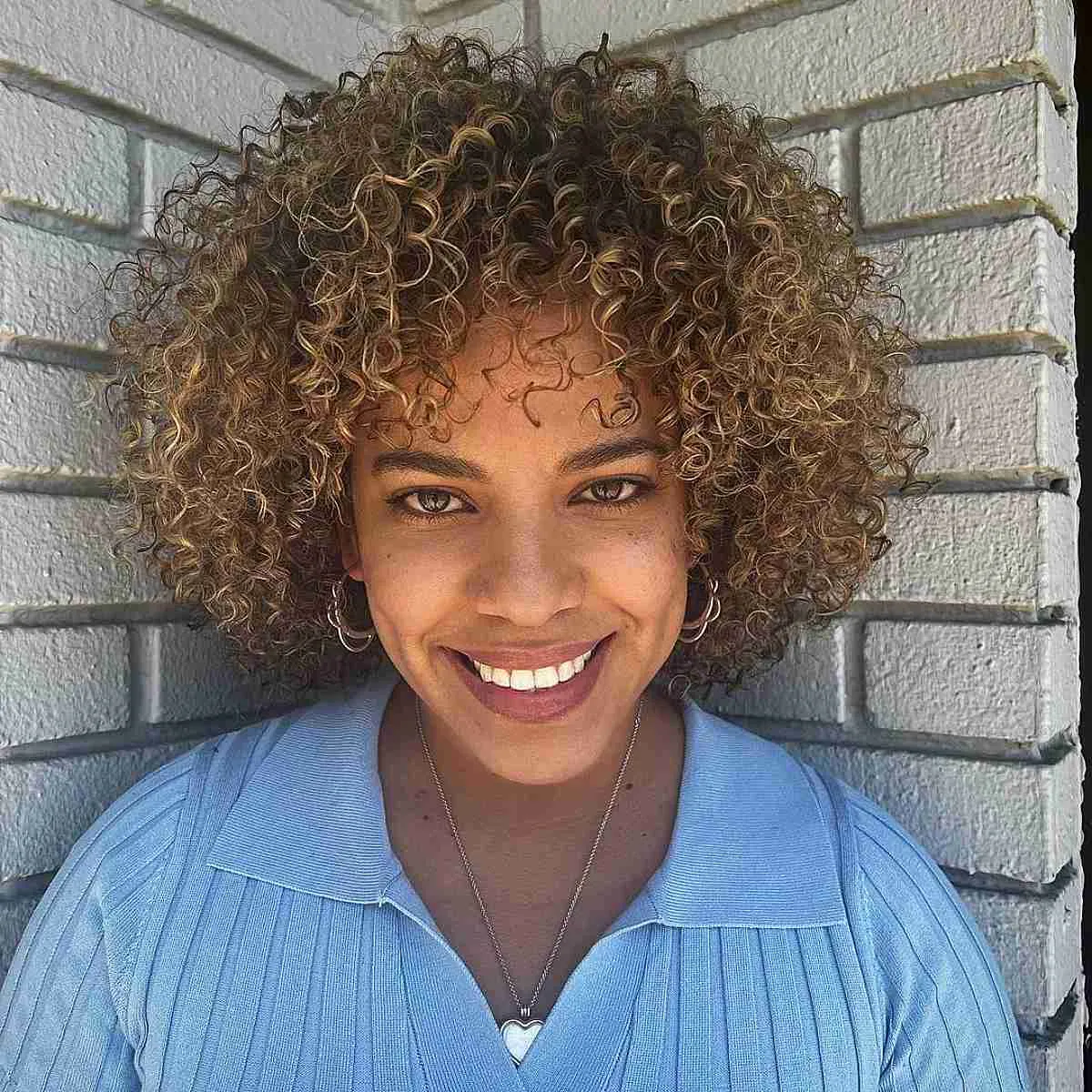 Short Corkscrew Curly Hairstyle for Black Women