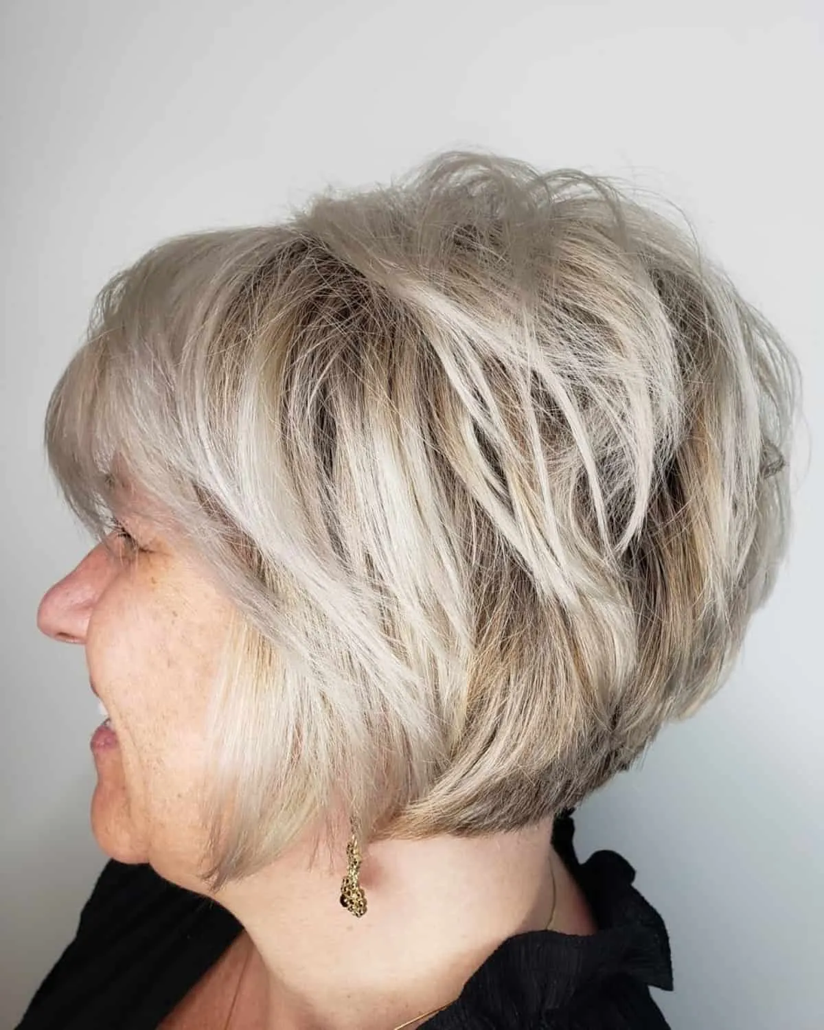 Sleek Rounded Bob for Seniors