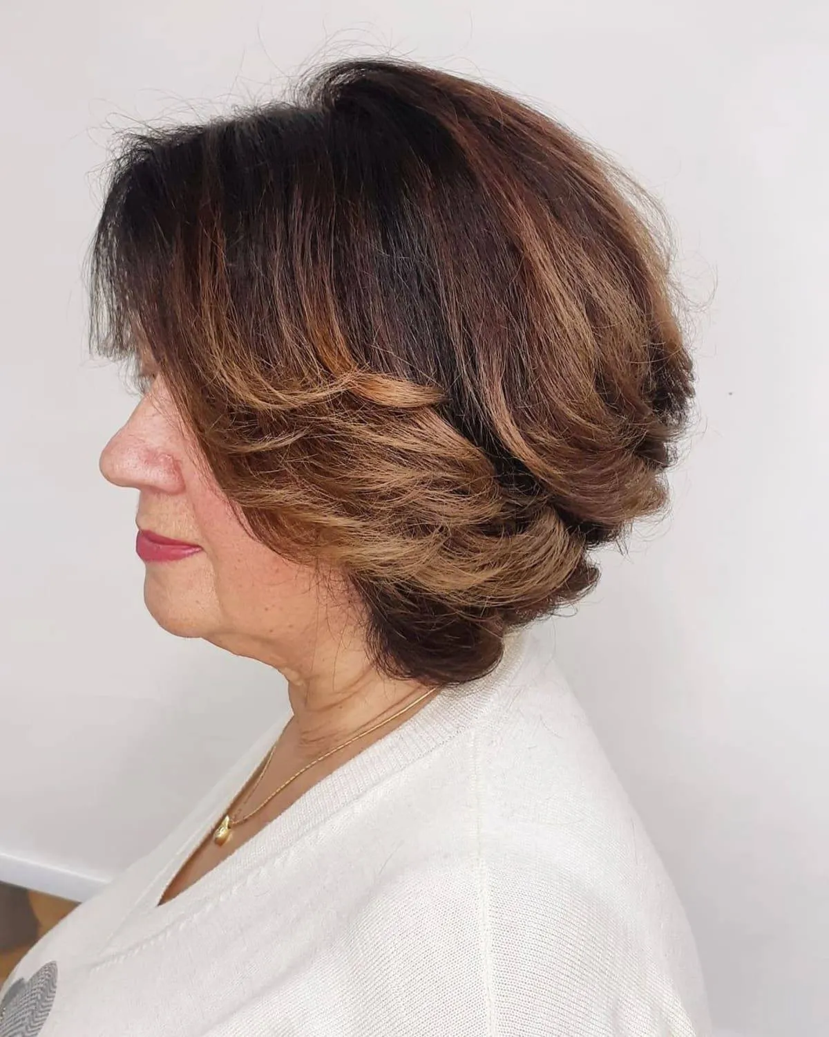 Trendy Feathered Bob Cut for Women Above 40