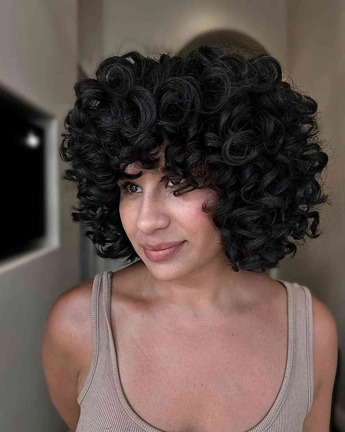 Short Dusting Cut on Curly Hair