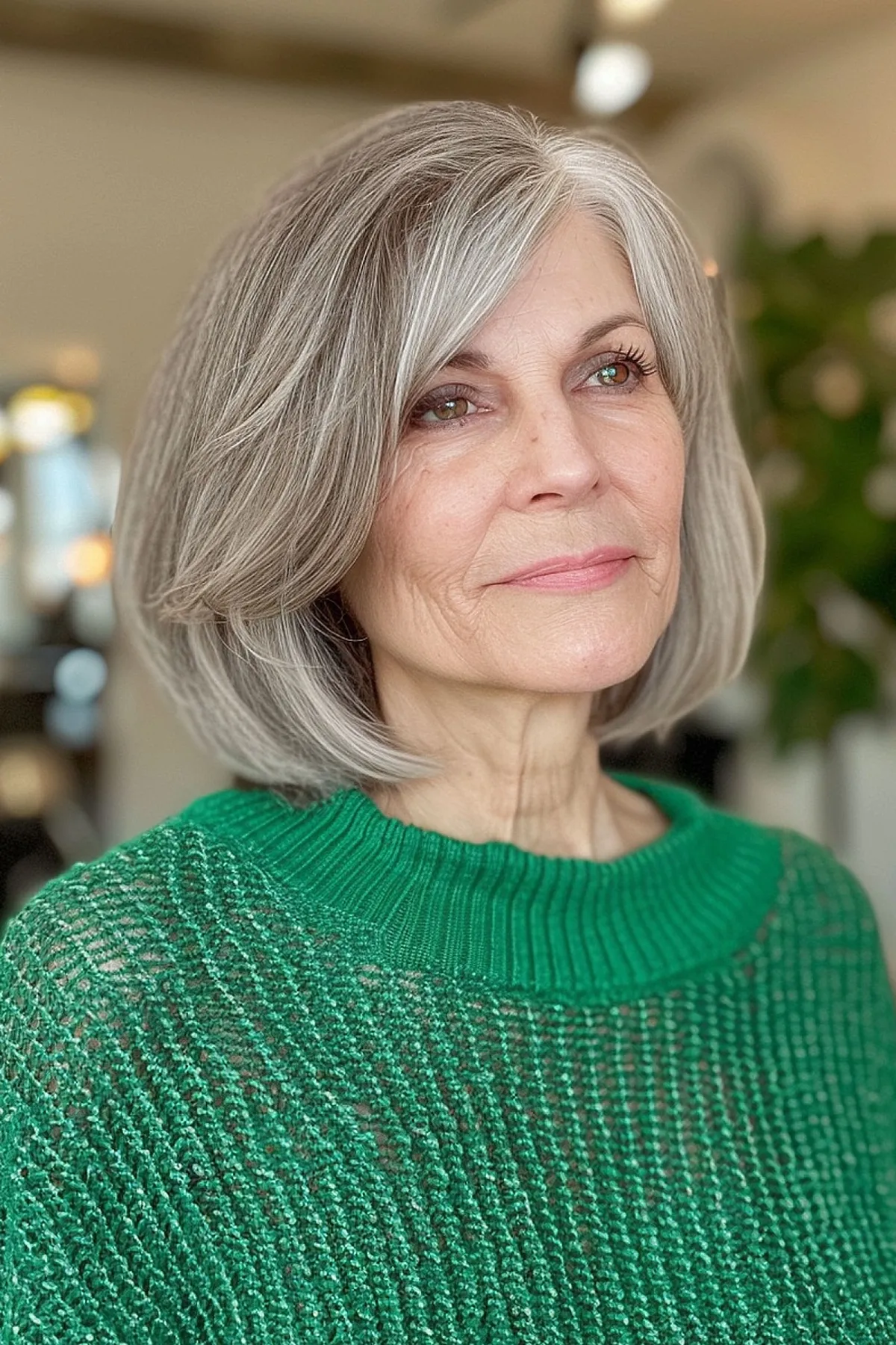 volume-boosting bob for older women with fine hair